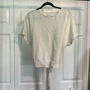 Anthropologie White cross back top